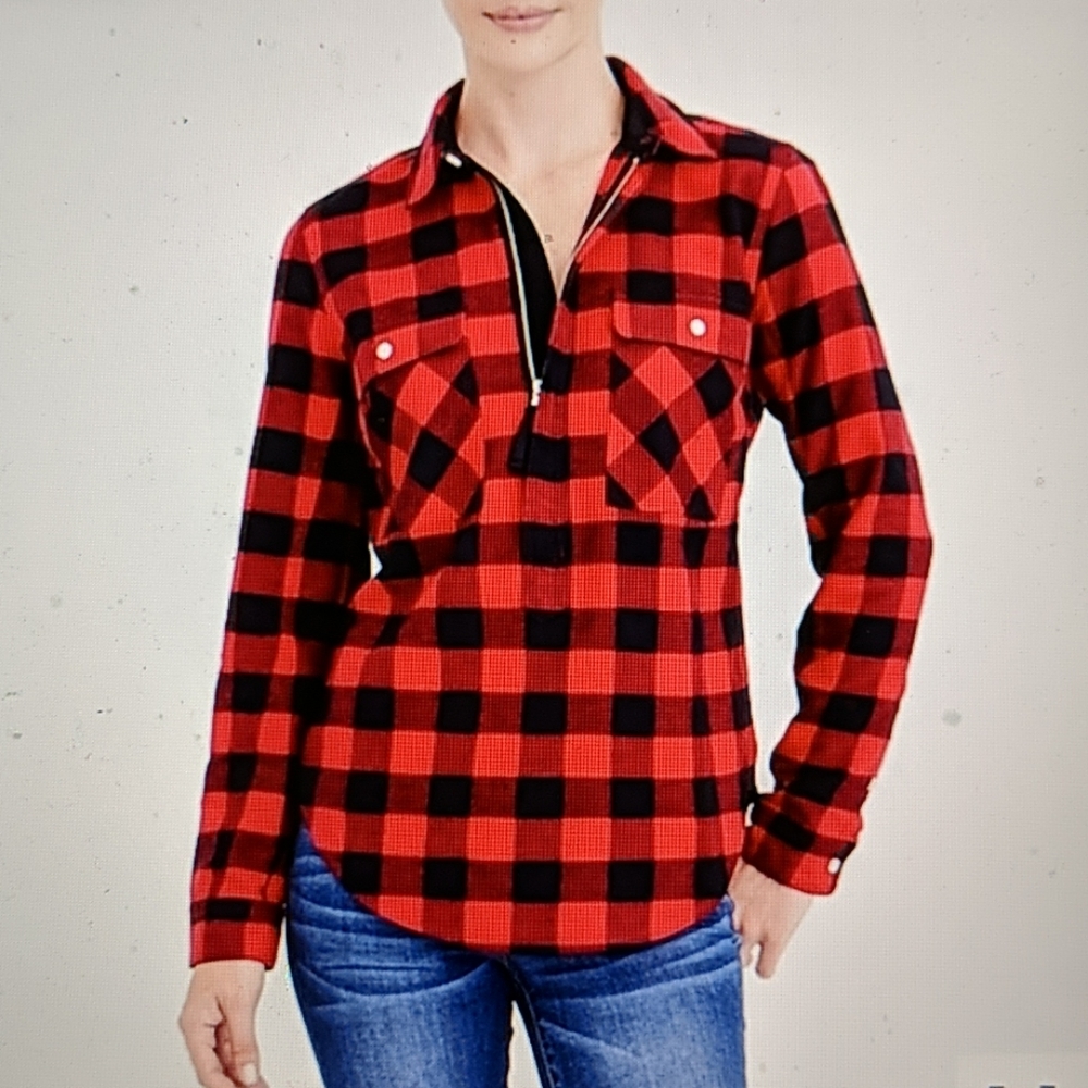 J. Crew Red and Black Buffalo Plaid Button-Down Shirt